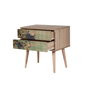 Hanah Home Two - 727 Mesita de Noche Roble Sonoma con 2 Cajones Fabricada en Tablero Melamina y Patas de Carpe